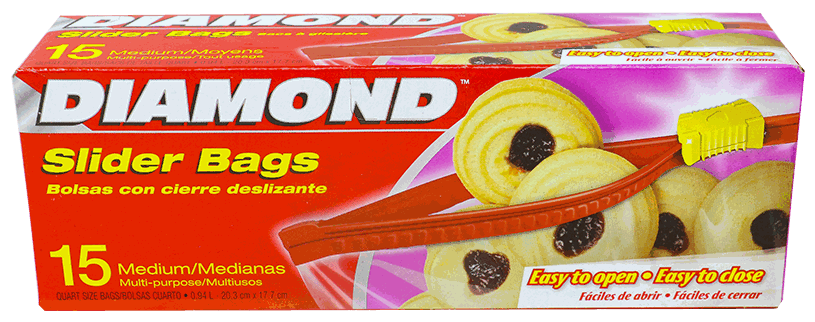 DIAMOND SLIDER BAGS MEDIUM 32 OZ