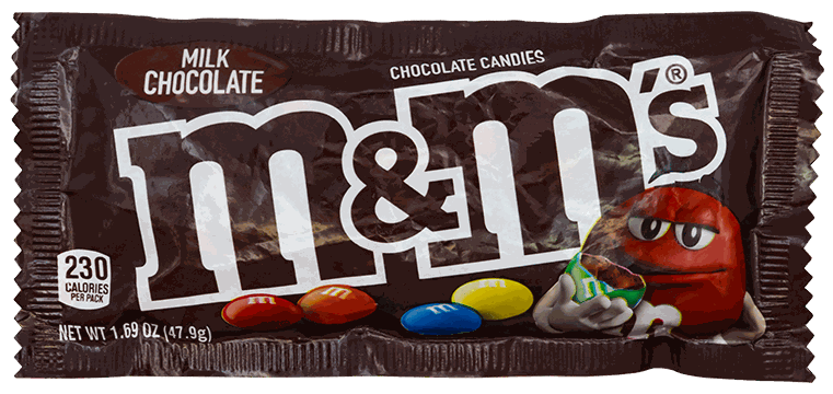M&M MILK CHOCOLATE SINGLES OZ 36CT 9/CA