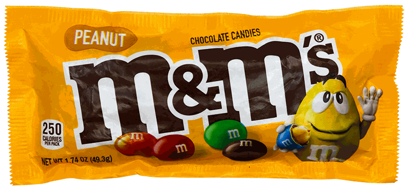 M&M PEANUT SINGLES 1,74OZ 48CT 8/CA