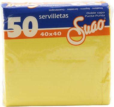SUAO SERVILLETA P.P. 40X40 AMARILLA 50/1