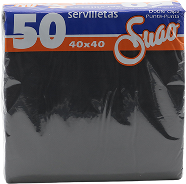 SUAO SERVILLETA P.P. 40X40 NEGRA 50/1