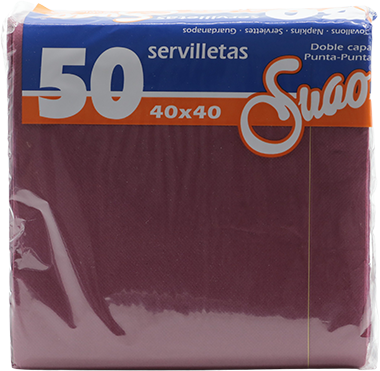 SUAO SERVILLETA P.P. 40X40 BURDEOS 50/1