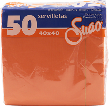 SUAO SERVILLETA P.P. 40X40 NARANJA 50/1