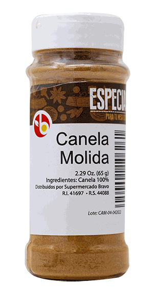 BRAVO CANELA MOLIDA FRASCO 65 GR