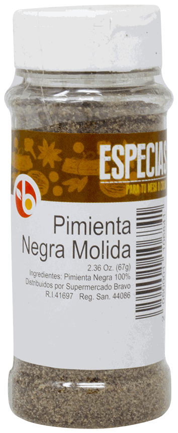 BRAVO PIMIENTA NEGRA MOLIDA FRASCO 67 GR