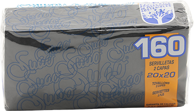 Suao Servilleta 20x20 Negra160 UND