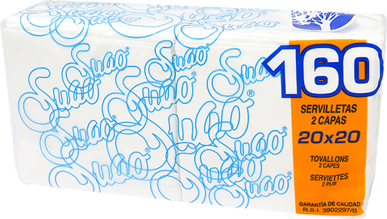 Suao Servilleta 20x20 Blanca160 UND