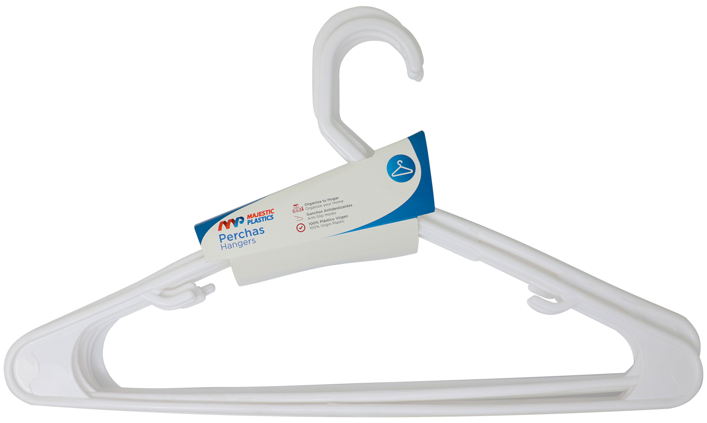 Majestic Percha Plastica Blanca6 UND