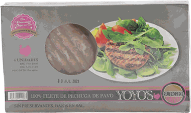 YOYOS BURGER PECHUGA D/PAVO 4 UND