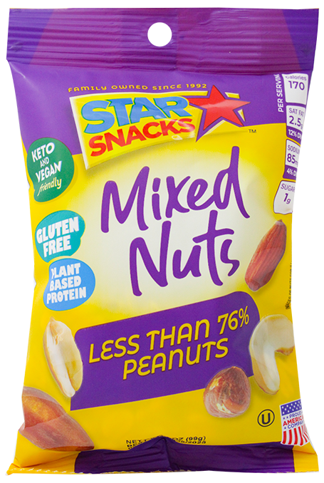 STAR SNACKS MIXED NUTS 3.5 OZ