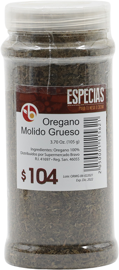 Bravo Oregano Molido Grueso105 GR