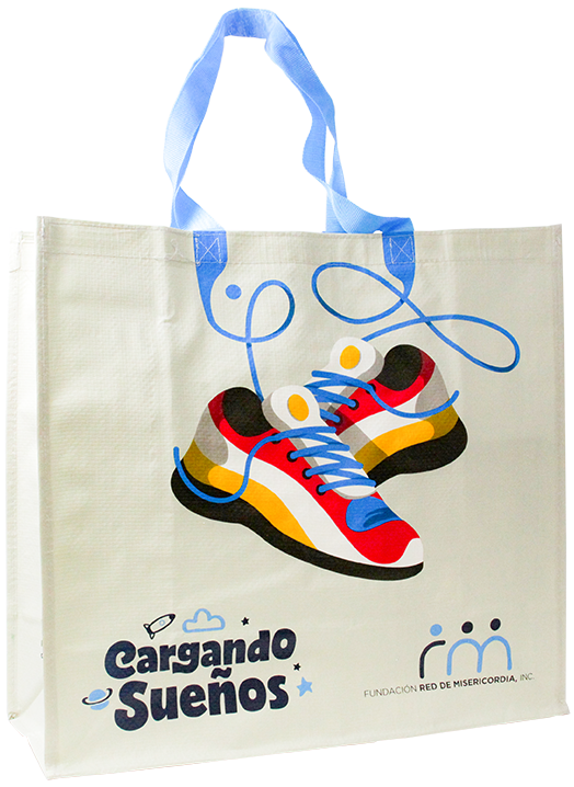 BOLSA RECICL. TENIS CARGANDO SUEÑOS.