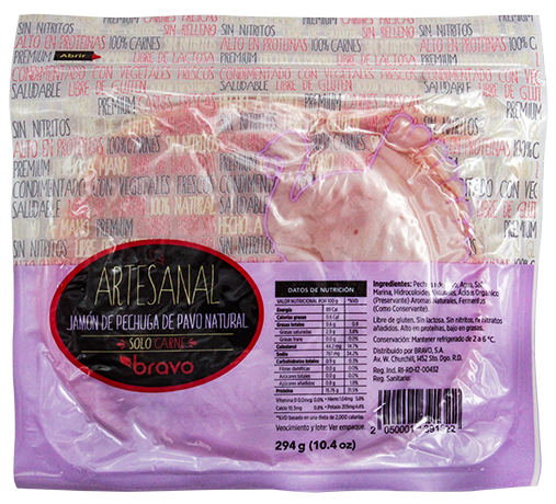 BRAVO ARTESANAL JAMON PECHUGA PAVO 294 GR