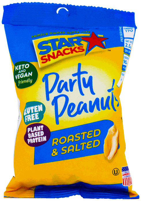 STAR SNACKS PARTY PEANUTS RS/SAL 6 OZ