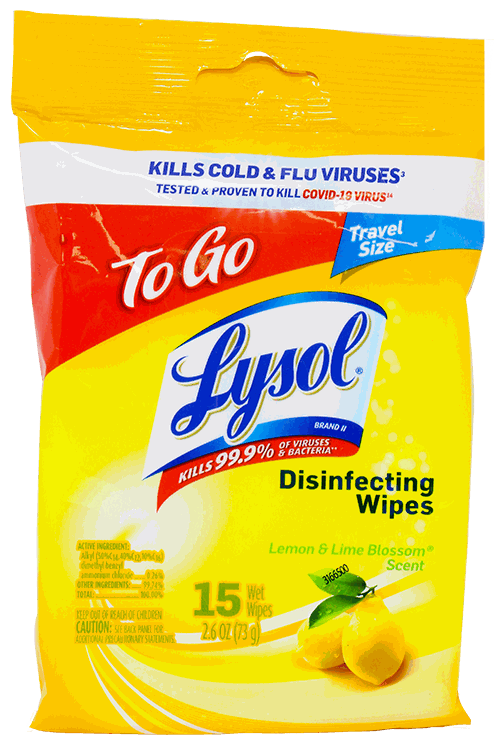LYSOL WIPES LEMON TO GO 15CT