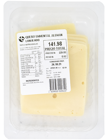 QUESO EMMENTAL ALEMAN LONJEADO LB