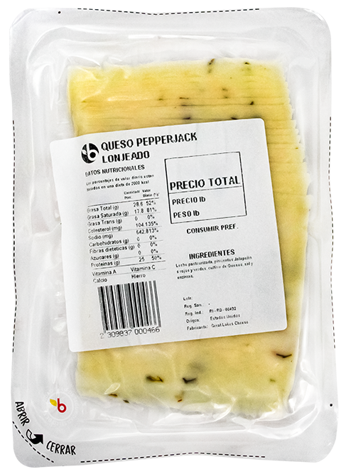 QUESO PEPPERJACK LONJEADO LB