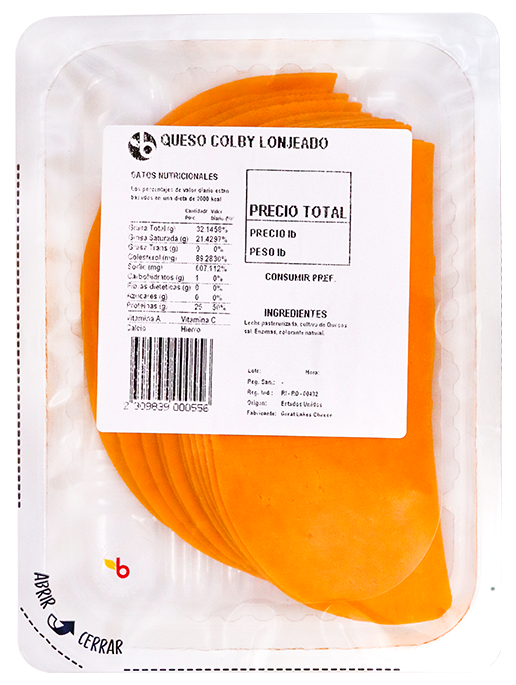QUESO COLBY LONJEADO LB