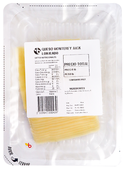 QUESO MONTEREY JACK LONJEADO LB