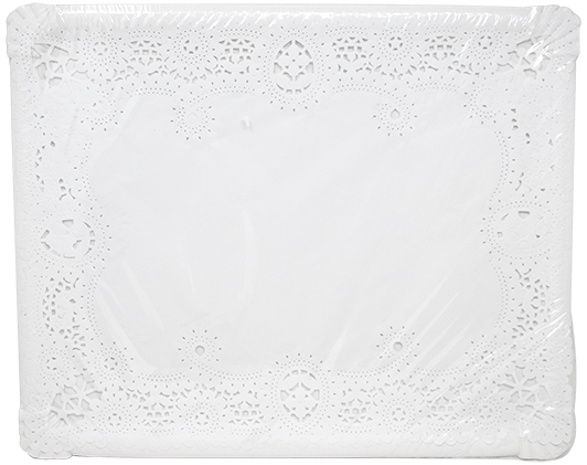 BANDEJA+DOILES BLANCA 3PZ 36X45CM RECT