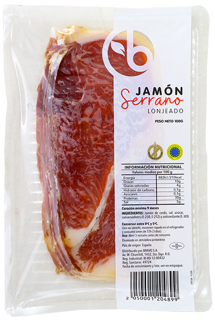 BRAVO JAMON SERRANO LONCHAS 100 GR