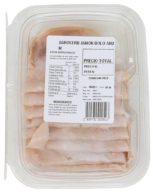 AGROCERD JAMON BOLO AHUMADO LONJ LB