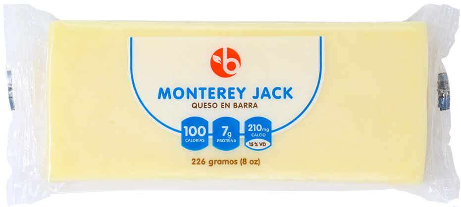 BRAVO QUESO EN BARRA MONTERREY JACK 8 OZ
