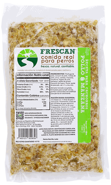 Frescan Pollo Y Manzana Cachorros1 LB