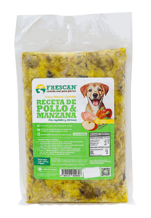 FRESCAN POLLO Y MANZANA CACHORROS 1 LB