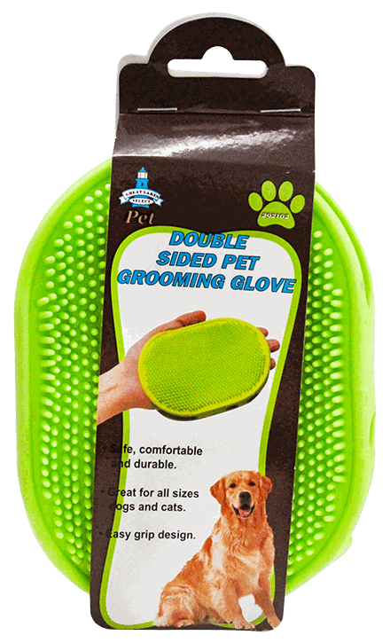 DOUBLE SIDED PET GROOMING GLOVE