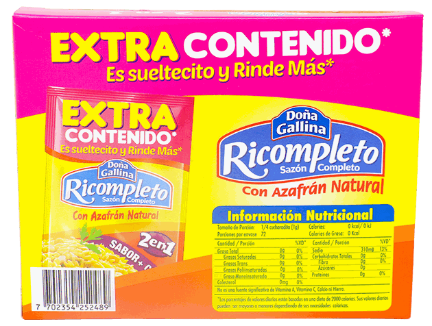 Sazón Completo Ricompleto Con Azafrán 72 GR - Precio en RD ...